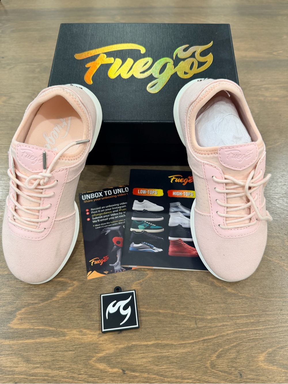 Fuego Split-Sole Pink Dance Sneakers Size 2Y Kids Vegan Box